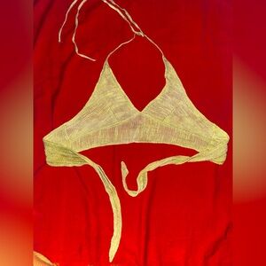 100% cotton hand-woven tie-back & behind halter top